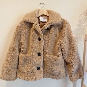 Zara Cropped Teddy Coat